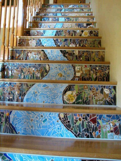плитка с рисунком на бетонную лестницу