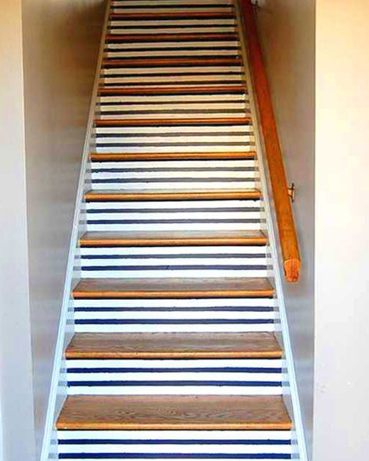 полосатые ступени покраска лестницы