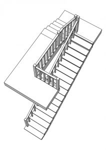 3D модель лестницы в прямоугольный проем