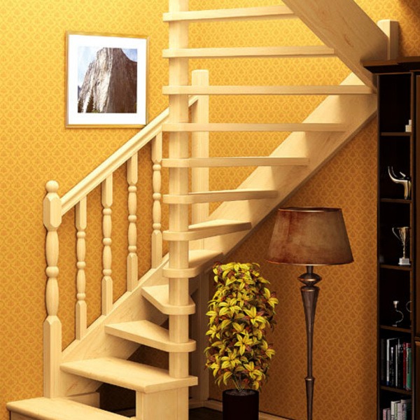 деревянная лестница на мансардный этаж