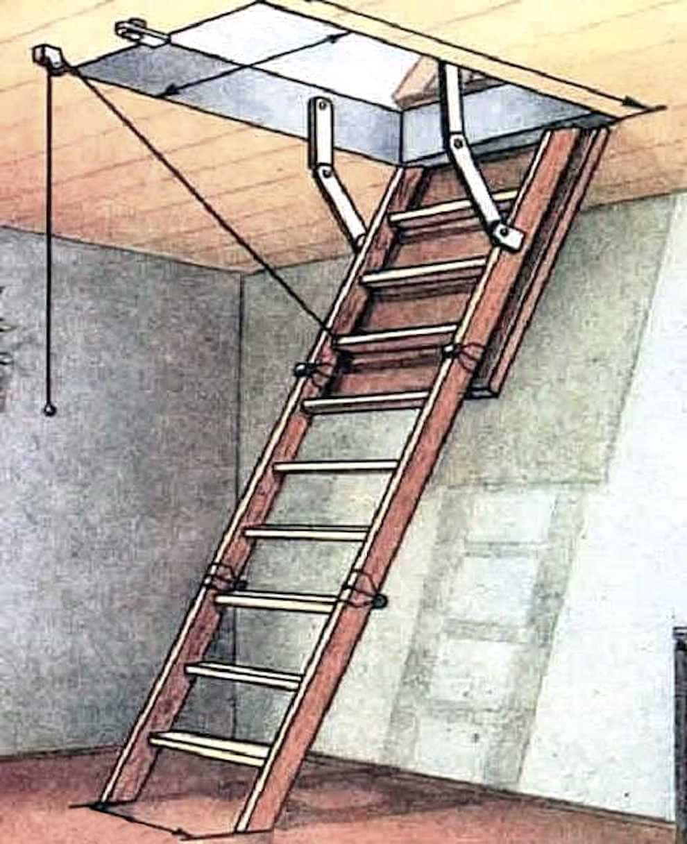 Выдвижная лестница считается безопасной и надёжной конструкцией