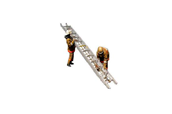 Раскладывание трехколенной пожарной лестницы